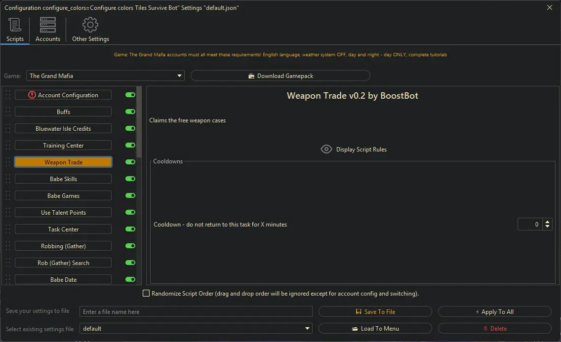 Grand Mafia Bot - Weapon Trade